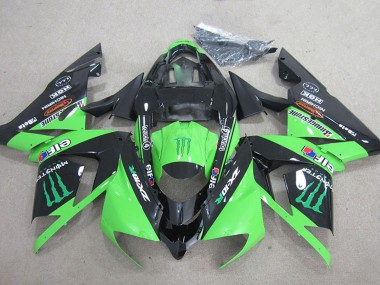 2004-2005 Kawasaki ZX10R Motorcycle Fairings - Black Green Monster Canada Websites