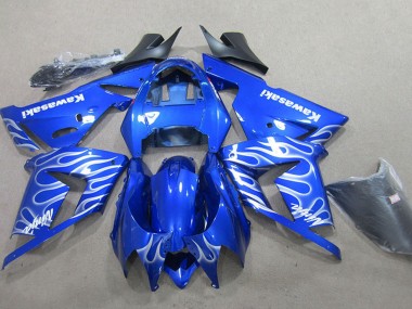 2004-2005 Kawasaki ZX10R Motorcycle Fairing - Blue White Flame Canada Websites