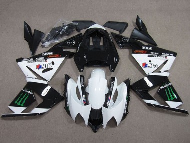 2004-2005 Kawasaki ZX10R Motorcycle Fairings - Black White Monster Canada Websites
