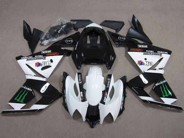 2004-2005 Kawasaki ZX10R Motorcycle Fairings - Black White Monster Canada Websites