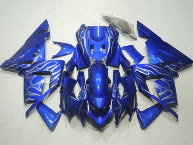 2004-2005 Kawasaki ZX10R Motorcycle Fairings - Blue White Flame Canada Websites