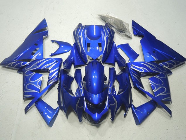 2004-2005 Kawasaki ZX10R Motorcycle Fairings - Blue White Flame Canada Websites