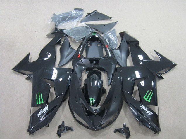 2006-2007 Kawasaki ZX10R Motorcycle Fairings - Glossy Black Green Monster Canada Websites