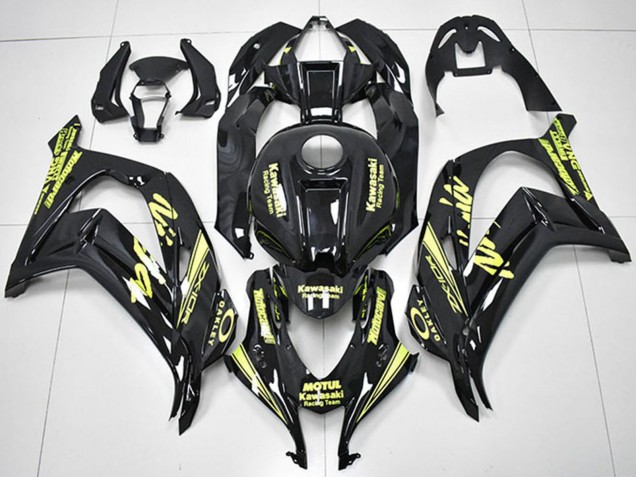 2016-2020 Kawasaki ZX10R Motorcycle Fairings - Glossy Black Yellow Motul Racing Team Motocard Canada Websites