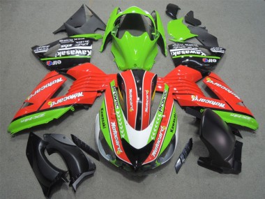 2006-2011 Kawasaki ZX14R ZZR1400 Motorcycle Fairings - Green Red White Black Elf Motocard Canada Websites
