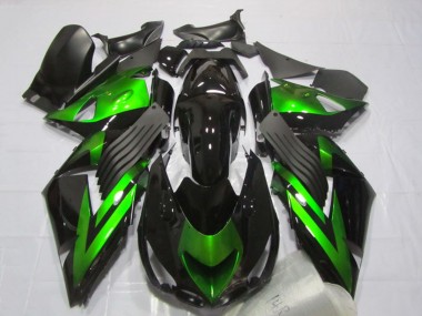 2006-2011 Kawasaki ZX14R ZZR1400 Motorcycle Fairings - Glossy Black Green Stripe Canada Websites