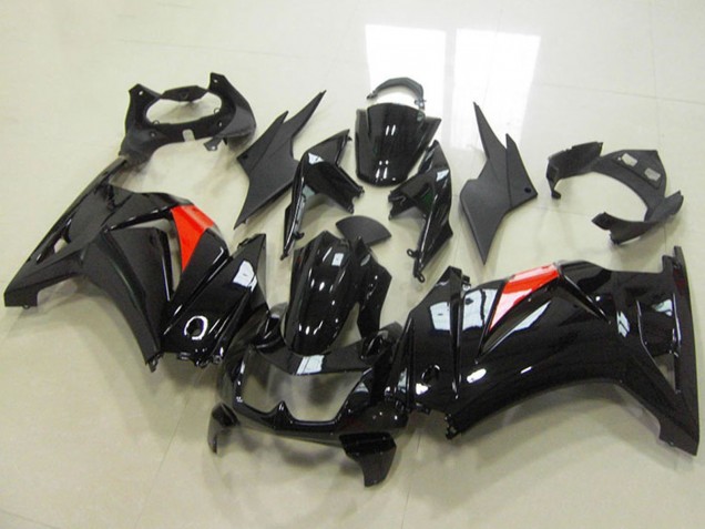 2008-2012 Kawasaki ZX250R Motorcycle Fairings - Glossy Black Red Canada Websites
