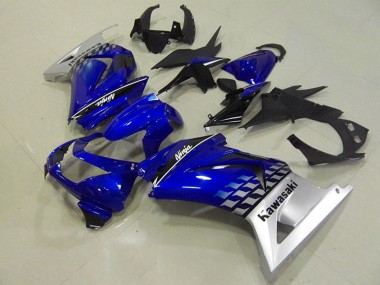 2008-2012 Kawasaki ZX250R Motorcycle Fairings - Blue Silver Canada Websites