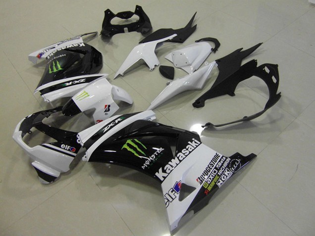 2008-2012 Kawasaki ZX250R Motorcycle Fairings - White Glossy Black GREEN Elf Monster Canada Websites