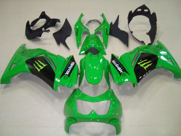 2008-2012 Kawasaki ZX250R Motorcycle Fairings - Green Black Monster Canada Websites