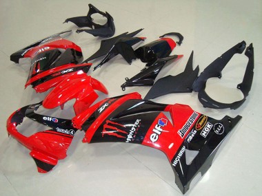 2008-2012 Kawasaki ZX250R Motorcycle Fairings - Red Glossy Black Elf Touch4 Monster Canada Websites