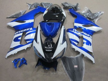 2005-2006 Kawasaki ZX6R Motorcycle Fairings - Blue White Black Canada Websites