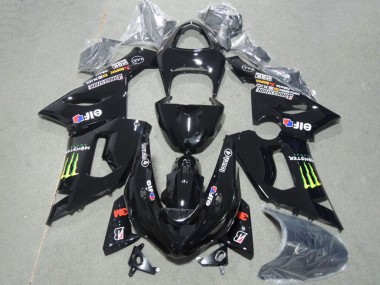 2005-2006 Kawasaki ZX6R Motorcycle Fairings - Glossy Black Green Monster Canada Websites