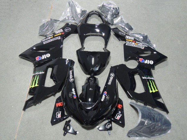 2005-2006 Kawasaki ZX6R Motorcycle Fairings - Glossy Black Green Monster Canada Websites