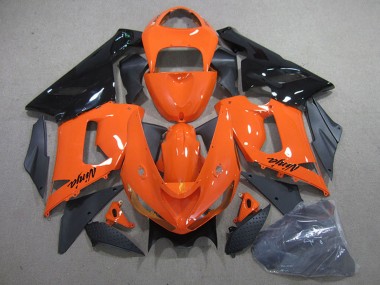 2005-2006 Kawasaki ZX6R Motorcycle Fairing Kits - Orange Black Canada Websites