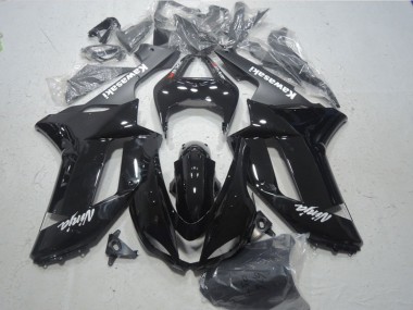 2007-2008 Kawasaki ZX6R Motorcycle Fairings - Glossy Black Matte Black White Red Decals Canada Websites