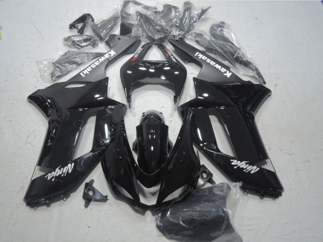 2007-2008 Kawasaki ZX6R Motorcycle Fairings - Glossy Black Matte Black White Red Decals Canada Websites