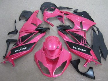 2009-2012 Kawasaki ZX6R Motorcycle Fairings - Pink Black Monster Canada Websites