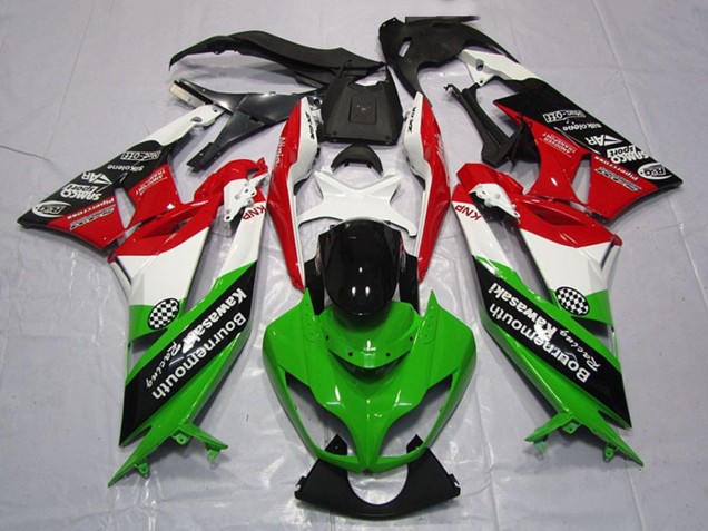 2009-2012 Kawasaki ZX6R Motorcycle Fairings - White Red Green Glossy Black Canada Websites