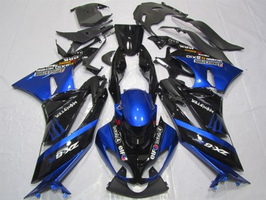 2009-2012 Kawasaki ZX6R Motorcycle Fairings - Blue Glossy Black Elf Touch4 Monster Bridgestone Canada Websites