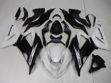 2013-2018 Kawasaki ZX6R Motorcycle Fairings Kits - White Matte Black Canada Websites