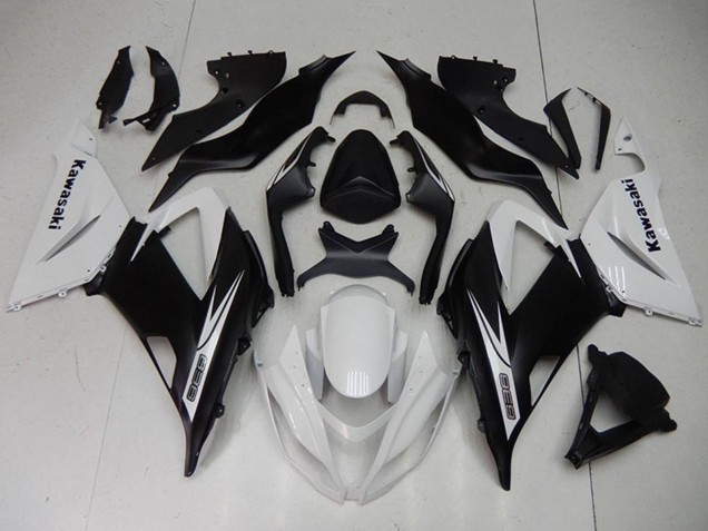 2013-2018 Kawasaki ZX6R Motorcycle Fairings Kits - White Matte Black Canada Websites