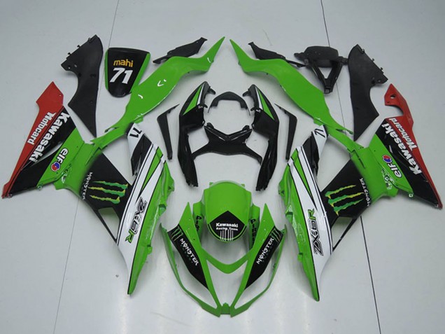 2013-2018 Kawasaki ZX6R Motorcycle Fairings - Green White Black Red Monster Canada Websites