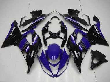 2013-2018 Kawasaki ZX6R Motorcycle Fairing Kits - Blue Glossy Black Canada Websites