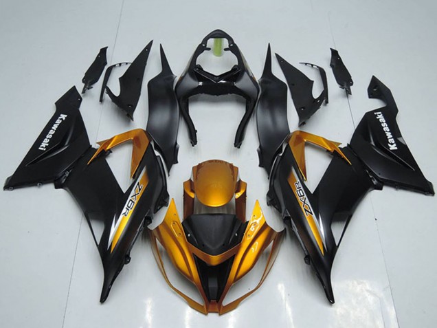 2013-2018 Kawasaki ZX6R Motorcycle Fairings - Matte Black Orange Canada Websites