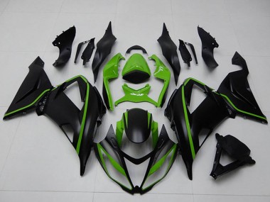 2013-2018 Kawasaki ZX6R Motorcycle Fairings - Green Matte Black Canada Websites