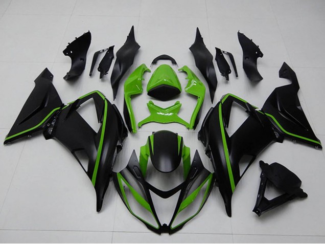2013-2018 Kawasaki ZX6R Motorcycle Fairings - Green Matte Black Canada Websites