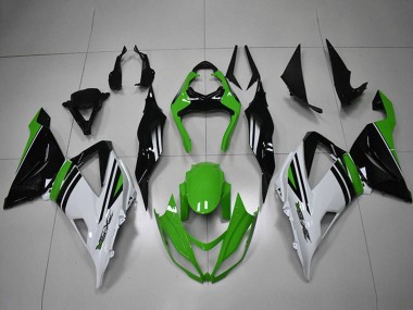 2013-2018 Kawasaki ZX6R Motorcycle Fairings - Green White Black Stripe Canada Websites