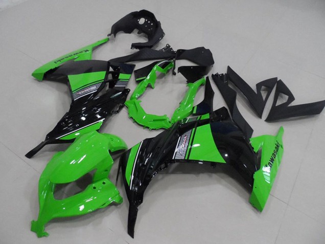 2013-2018 Kawasaki ZX300R Motorcycle Fairings - Green Glossy Black Canada Websites