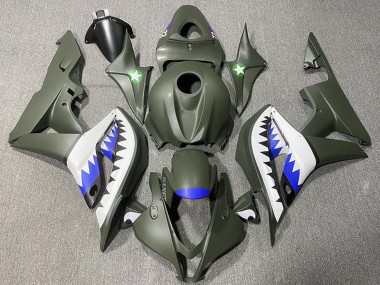 2007-2008 Honda CBR600RR Motorcycle Fairings - Army Green White Blue Shark Canada Websites