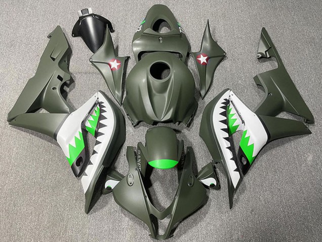 2007-2008 Honda CBR600RR Motorcycle Fairings - Army Green White Green Shark Canada Websites