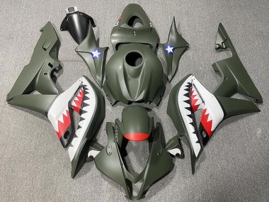 2007-2008 Honda CBR600RR Motorcycle Fairings - Army Green White Red Shark Canada Websites