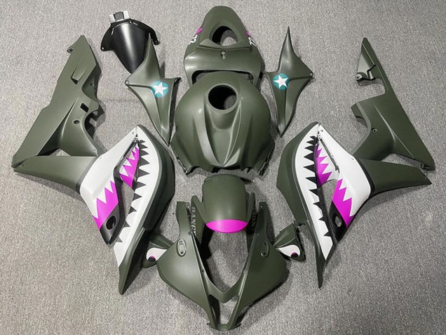 2007-2008 Honda CBR600RR Motorcycle Fairings - Army Green White Pink Shark Canada Websites