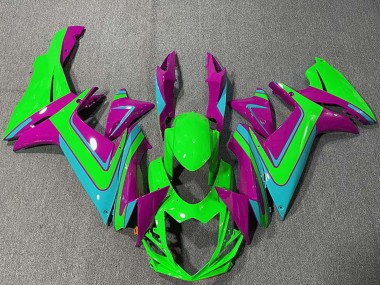 2011-2024 Suzuki GSXR 600 / GSXR 750 Motorcycle Fairings - Green Magenta Light Blue Canada Websites