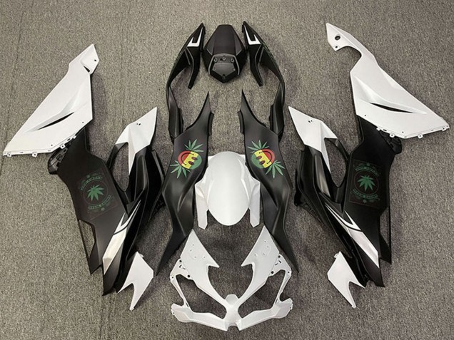 2019-2022 Kawasaki ZX6R Motorcycle Fairings - White Black Happy Face Canada Websites