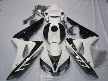 2006-2007 Honda CBR1000RR Motorcycle Fairings - White Glossy Black OEM Style No Decals Canada Websites