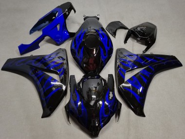 2008-2011 Honda CBR1000RR Motorcycle Fairings - Glossy Black Blue Flame Canada Websites