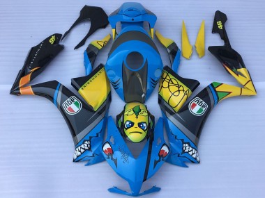 2012-2016 Honda CBR1000RR Motorcycle Fairings - Blue Yellow Glossy Black Shark Teeth Canada Websites