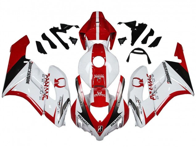 2004-2005 Honda CBR1000RR Motorcycle Fairings - White Red Glossy Black Pramac Bridgestone Canada Websites