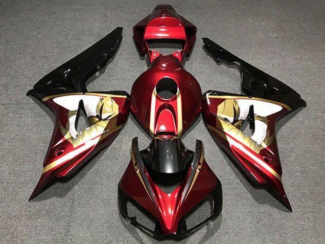 2006-2007 Honda CBR1000RR Motorcycle Fairings - Red White Gold Glossy Black Canada Websites