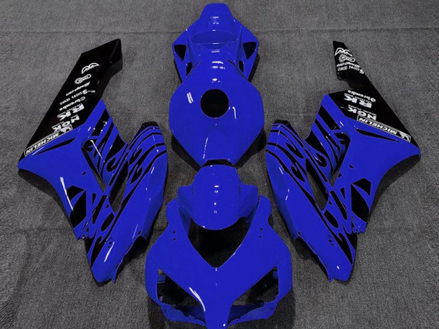2004-2005 Honda CBR1000RR Motorcycle Fairings - Blue Glossy Black Flame Canada Websites