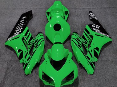 2004-2005 Honda CBR1000RR Motorcycle Fairings - Green Glossy Black Flame Canada Websites