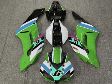2004-2005 Honda CBR1000RR Motorcycle Fairings - White Green Blue Glossy Black 6 Canada Websites