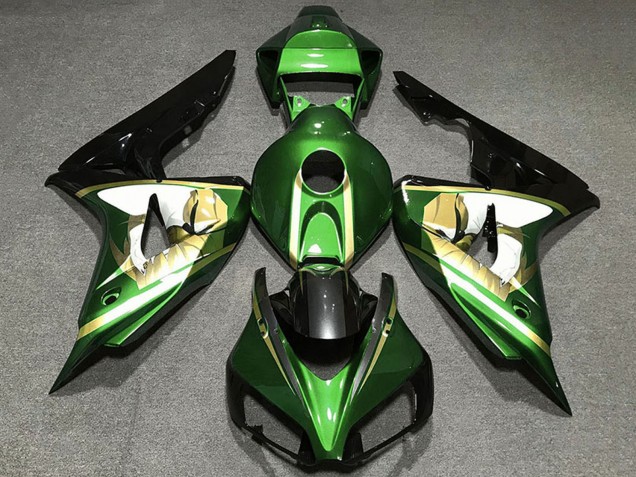 2006-2007 Honda CBR1000RR Motorcycle Fairings - Green White Gold Glossy Black Canada Websites
