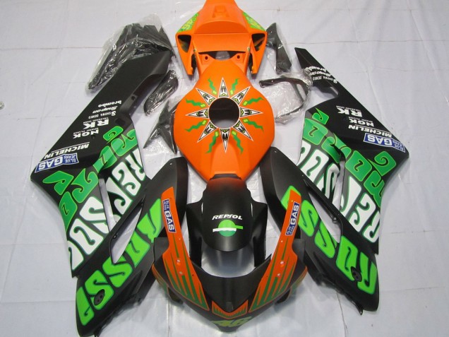 2004-2005 Honda CBR1000RR Motorcycle Fairings - Orange Green Matte Black Rossi Canada Websites