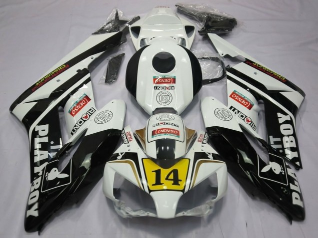 2004-2005 Honda CBR1000RR Motorcycle Fairings - White Glossy Black Yellow Playboy 14 Canada Websites